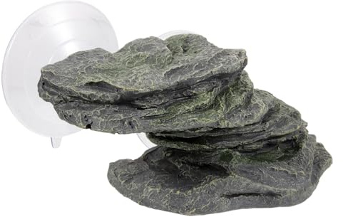 TOYANDONA Schwarze Schildkröten Sonnenplattform aus Kunstharz Kletterplattform für Kleine Tiere Dekoration fürs Aquarium Fördert Bewegung und Entspannung