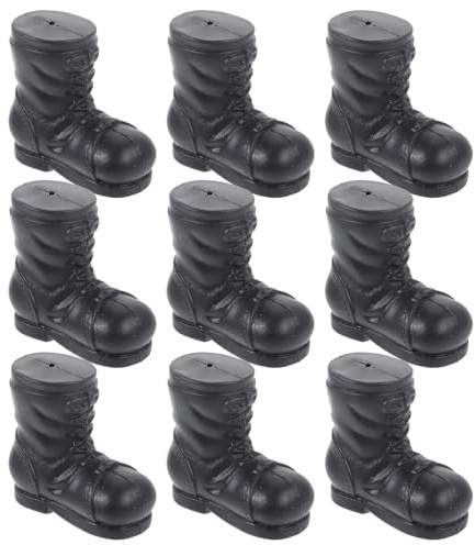 CHRWAKLE 10Pcs Mini Santa Boots Black Elf Shoes for Christmas Crafts Dollhouse Decorations
