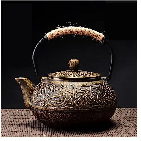 GAOJUNAN Théière et Service Théière en Fonte De 30,4 Oz/0,9 L avec Infuseur Théières Japonaises Bouilloire pour Restaurant Cuisine À Domicile Thé en Vrac