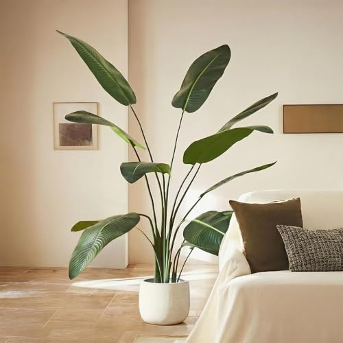 BLAINE | Strelitzia 200cm | Dekorativa konstväxter | Stor konstväxt | Konstväxter för inom- och utomhusbruk | Realistisk dekorativ konstväxt för hemmet