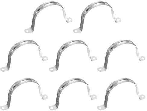 QUARKZMAN 8 Pcs Abrazadera Para Cable De 75mm (2-61/64) Plateado | Abrazadera Aislada Acolchada Recubierta 304, Abrazadera De Tubo En U Con 2 Agujeros, Para De Tuberías Alambres Cables