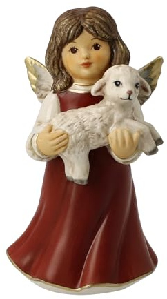 Goebel Kleiner Hirte Schutzengel Engelfigur mit Lamm Porzellan Bordeaux