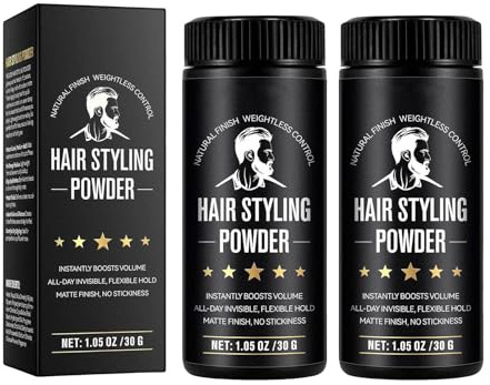 Aoseiens Poudre coiffante pour homme - Texture volumisante pour tous les types de cheveux - Finition mate - Tenue 24 heures - Ajoute du volume - Formule non adhésive