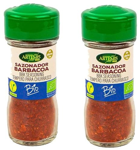 Pack 2 x Sazonador Barbacoa Artemis Bio 28 g (56 g total) – Mezcla ecológica de especias estilo BBQ, sabor ahumado y especiado, ideal para carnes, tofu y verduras, marinados y salsas