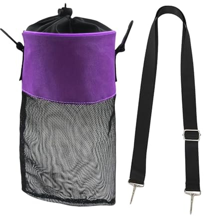 Gralara Borsa per mollette da bucato in rete, organizer per mollette da bucato, chiusura sicura, organizer per da bucato da appendere, borsa portaoggetti per, Viola