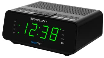 Emerson SmartSet Dual Alarm Clock Radio with AM/FM Radio, Dimmer, Sleep Timer and .9 LED Display, CKS1900