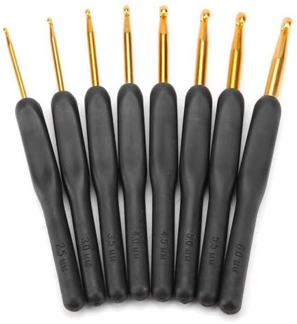 Häkelnadel Set 8 Stück mit Ergonomischem Griff – 2,5-6mm Aluminium Häkelnadeln für Anfänger & Profis | Stricknadeln zum Häkeln und Basteln