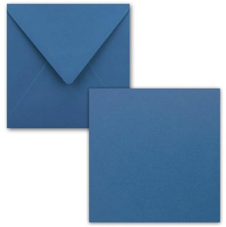 Quadratisches Einzelkarten-Set - 15 x 15 cm - mit Brief-Umschlägen - Royalblau - 25 Stück - für Grußkarten & mehr - FarbenFroh by GUSTAV NEUSER