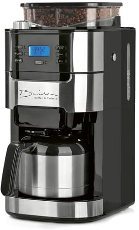 Barista Cafetera de filtro con molinillo ajustable y jarra térmica, función de mantenimiento del calor, temporizador de 24 horas y filtro permanente, para 10 tazas de café