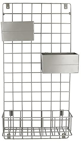 KitchenCraft Living Nostalgia Kitchen Wall Mounted Kitchen Organiser, Wire Wall Grid Panel with Shelves,8 x 39 x 13cm