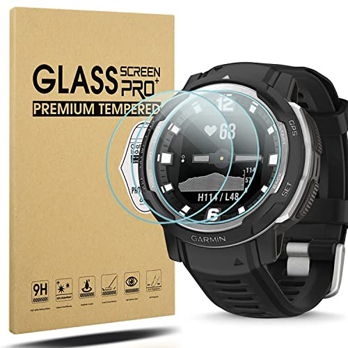 Diruite 4Pcs Screen Protector for Garmin Instinct Crossover Smart Watch | 9H Hardness Tempered Glass Screen Cover,HD Clear,Anti Scratch,Touch Sensitive,No Bubbles,Ultra-thin Full Coverage Protection