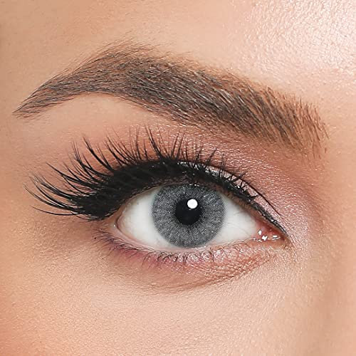 EL' AMORE farbige Kontaktlinsen BABY BLUE – AMORE SERIE, stark deckende Monatslinsen für 6 Monate, Hell-Blaue Farblinsen, perfekt für dunkle Augen - 1 Paar