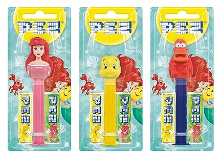 PEZ Little Mermaid Lot de 12 distributeurs de bonbons avec 2 recharges de 17 g