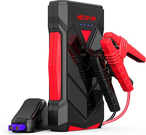 NEXPOW Avviatore Batteria Auto, Starter Batteria Auto Avviatore di Emergenza perMoto, (Motori Fino a 7.0L Gas o 5.5L Diesel) Torcia a LED, 12V di Avviamento con Ricarica Rapida USB