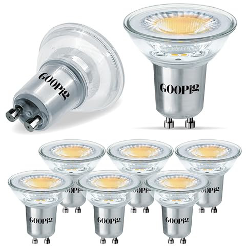 Goopig GU10 LED Lampe Warmweiss 3.5W 3000K Ersetzt 50W Halogen Glühbirne, 6er-Pack, 385lm AC 230V Leuchtmittel, Flicker-Free 38° Strahler, Nicht Dimmbar Reflektorlampe, Abstrahlwinkel-360° Birnen
