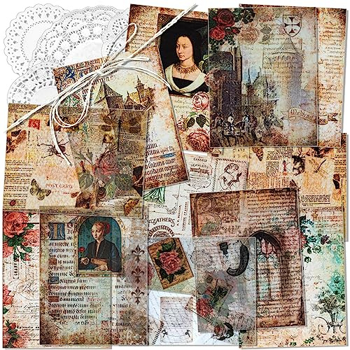 Carta modello vintage Carta per scrapbooking Carta decorativa Carta per decoupage Single-sided Vari disegni Nessuna ripetizione per la creazione di biglietti Art Craft Collage (Emily)