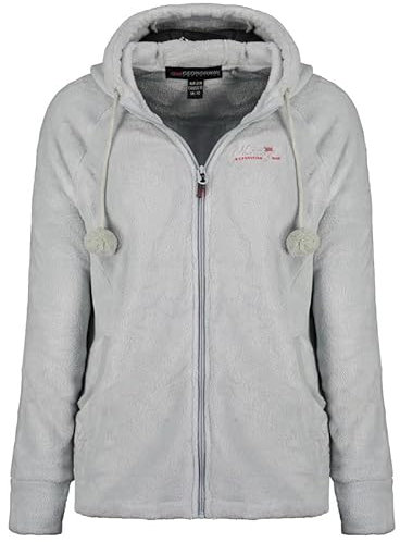 Geographical Norway Tilda Lady - Fleecejacke Damen Frauen Warm Schließen Zip - Jacke Fleece Herbst Winter Frühling Warm Frauen - Long Sleeve Pullover Weich Komfort Outdoor (Hellgrau XL)