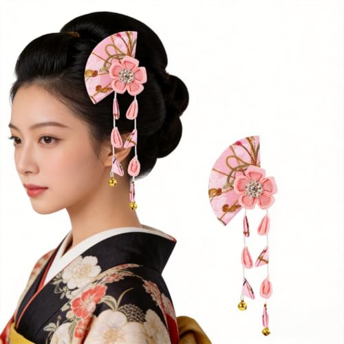 FOMIYES 1 Pc Tocados De Estilo Japonés Adorno Para El Pelo Con Borlas Borla De Pelo Pasador De Pelo De Estilo Japonés Pinza De Pelo De Flores Cabello Japones Geisha Aleación Perder