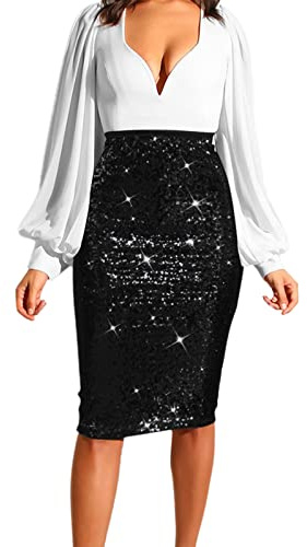 Falda De Lentejuelas Para Mujer, Faldas De Lentejuelas Cintura Alta Tubo Lentejuelas Brillantes Y Elásticas Cadera Sexy Falda Lentejuelas Talla Grande Faldas Lentejuelas Sequin Skirt Elegantes
