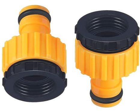 JYTDBCS Hose Tap Connector 3/4 inch and 1/2 inch BSP 2in1 Plastic Outdoor Graden Hose Tap Connector Threaded Faucet Adapter (2Pack)