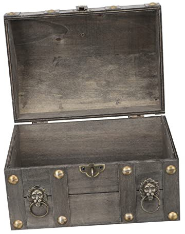 Amosfun Boîte à Bijoux Bois Vintage Avec Serrure Organisateur De Rangement Élégant Pour Décoration De Maison Et Bureau Pour Anneaux Colliers Et Bracelets