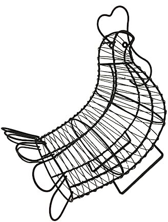 OUNONA Egg Storage Basket Chicken Hen Shape Wire Frame Easy Visibility Egg Rack