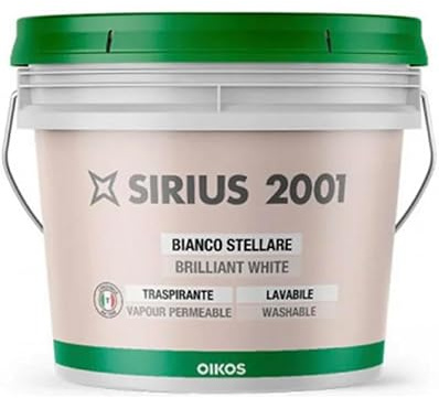 OIKOS SIRIUS Pittura per pareti lavabile traspirante Bianco Stellare ECOLOGICA Alta copertura (LT. 4)