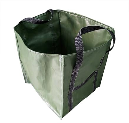 Lawn and Leaf Bags, Collapsible Garden Bag, Extra Large Leaf Bags Reusable, Square Outdoor Waste Collector, Yard Waste Bags for Patio, Garden, Lawn, and Yard