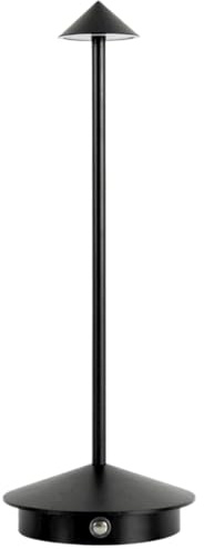 Lampe de table LED sans fil, alimentée par piles, veilleuse portable avec contrôle tactile, lampe de chevet rechargeable pour salon, bureau à domicile, restaurant (noir)