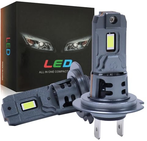 ADAURIS H7 LED Headlight Bulb, 6500K 80W Super Bright H7 Blub, Mini Size Cool White H7 Headlight Bulb, IP68 Waterproof 10000LM H7 Led Blub, Plug and Play, Pack of 2