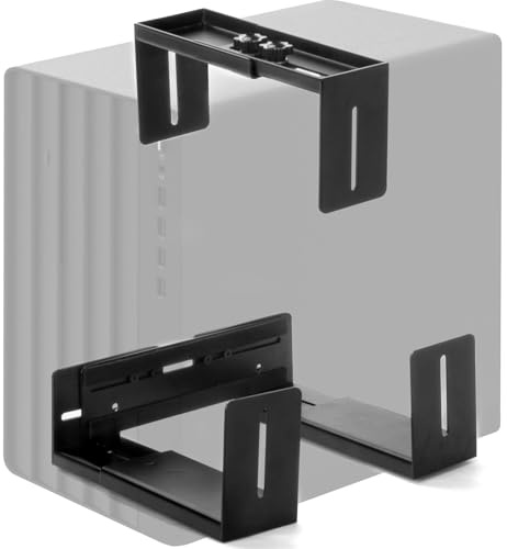 Computer Wall Mount PC Case, Open Frame, Width Adjustable from 5.2 to 8.5, Computer Mount Under Desk Mount PC Tower