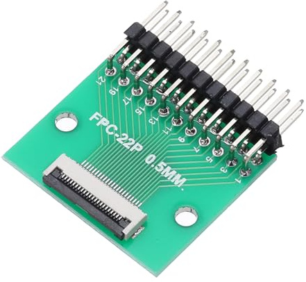 QUARKZMAN FFC-kortkontakt FPC 22 stift 0,5 mm uttag till 2,54 mm dubbelradig rak vinkel stift remsa sidhuvud adapter, PCB-omvandlarkort för Dvd tv/digitalkameror/dator
