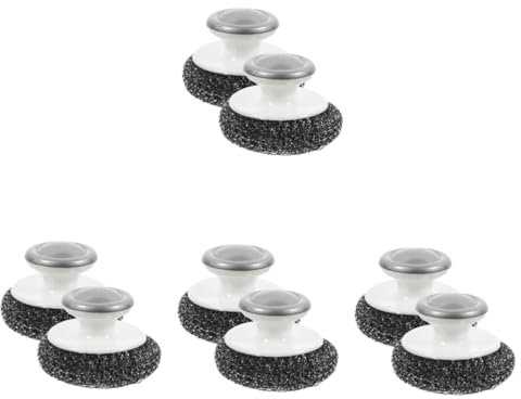 Ipetboom 8piezas Cepillo para Platos Cepillo De Limpieza Multiusos Mango Estropajo De Inoxidable para Lavado De Utensilios y Otras Superficies Eficaz y Ergonómico