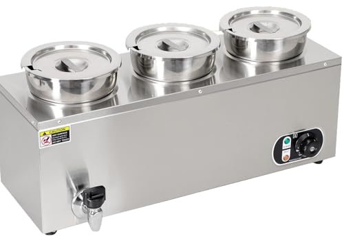 Scaldavivande Commerciale, 3 Teste, 4 Teste, Vaporiera Elettrica Da Banco In Acciaio Inossidabile, Temperatura Regolabile Da 30-85 ℃, Bagnomaria Con Anti-Scottatura E Pulsante Di Ripristino,3heads