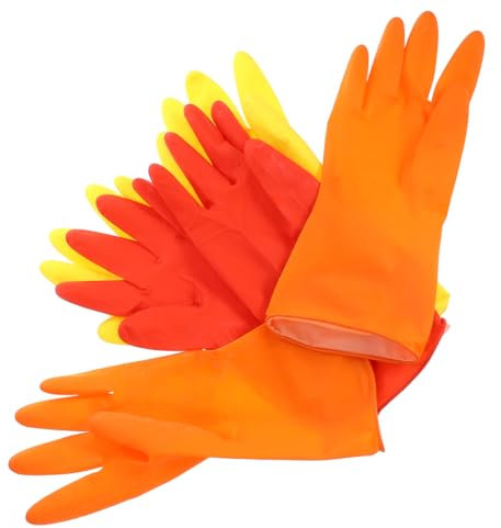 TOKIDNY 3paare Küchenhandschuhe Für Geschirrspülen Wiederverwendbare Reinigungshandschuhe Gummihandschuhe Mit Verlängerten Bündchen Geeignet Für Küchentätigkeiten Und Hausarbeit