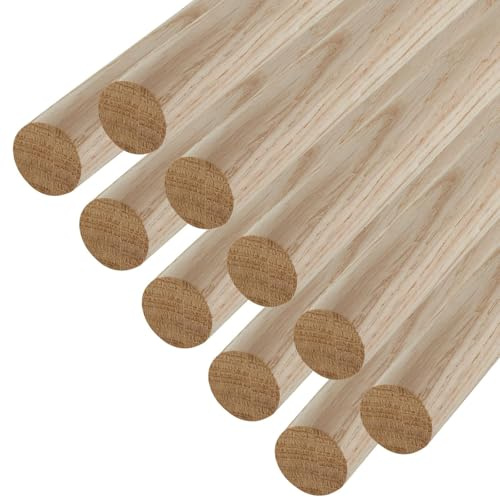 10 Stück SOTECH Eiche Rundstäbe glatt Ø30 x 1000 mm Rundhölzer Holzstäbe | zum Basteln oder als Garderobenstangen