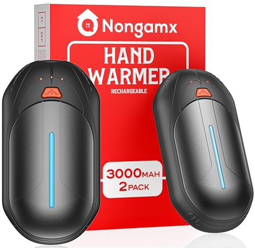 Handwärmer Taschenwärmer Elektrisch Wiederverwendbar Wiederaufladbar: 2er Pack 6000mAh USB Aufladbar Klein Mini Handschuhwärmer Camping Büro Skifahren Outdoor Winter Geschenk für Damen Herren Kinder