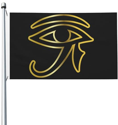 Occhio Egiziano In Oro Ankh Egitto Bandiera Decorativa Durevole Bandiera All'Aperto Bandiera Pirati Per Interni Esterni Patio 90X150Cm