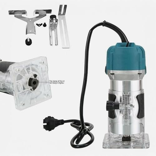 Rifilatore Fresatrice Verticale Elettrica 950 W 11.000 RPM con Regolazione Velocità Fresatrice Palmare Rifilatore per Legno 6mm Fresa a una Mano per Bordi Lavorazione del Legno VP10801