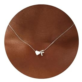 Meteorstarry Kette Silber 925 Damen mit Herzanhänger, Halskette Mit Buchstaben, Silber Ketten Namenskette Personalisiert Geburtstagsgeschenk Geschenk Freundin für Frauen