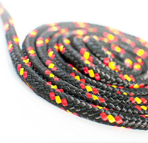 Seiltech.de SCHWARZES POLYPROPYLENSEIL – 12mm – 20m – Traglast bis 82 kg Flechtleine Textilschnur Kordel Kunststoffseil geflochten