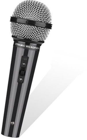 Faux Micro Enfant, Microphones Factice Noir, Intéressant Simulation Micro Jouet, Microphones Jouet pour Enfants Adultes Scène Amusante Photographie Fête Accessoires (Noir-1pcs)