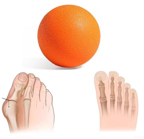 Balle de massage pour le fascia plantaire et les muscles du corps - Soulage les douleurs du cou - Balle de yoga - Orange