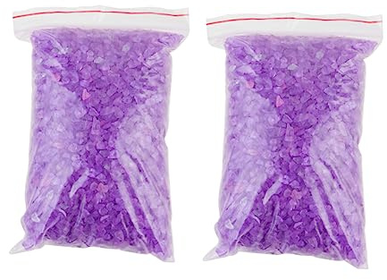 Healifty 2pcs Purple Colored Glass Sand Micro Landscape Decorative Sand for Fish Tanks Aquariums Vases and Flowerpots Safe Ecological Glass Gravel for Aquarium Decor