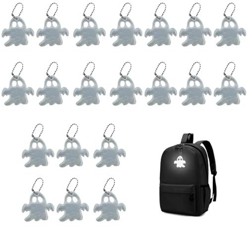 THXFUNAREA Reflektoren, 20 Stück Sicherheits Reflektor Anhänger Reflektoren Schulranzen Wasserdicht Reflektierende Geist Anhängers für, Rucksäcke, Outdoor, Laufen(Silberfarbe)