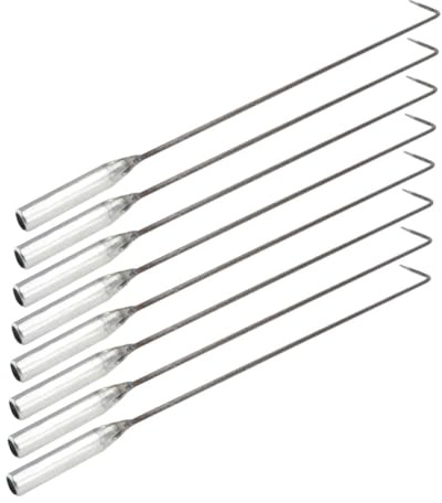 NUOBESTY 8pcs Heavy Duty Steel Fire Cleaning Hooks Long Handle BBQ Ash Rake Barbecue Stove Accessories for Heating Stove and Fire Pit Ash Removal