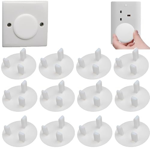 30 Pack Child Safety Plug Covers, Plug Socket Covers, White ABS Electrical Outlet Protectors for Baby Proofing, 4.5 cm Diameter