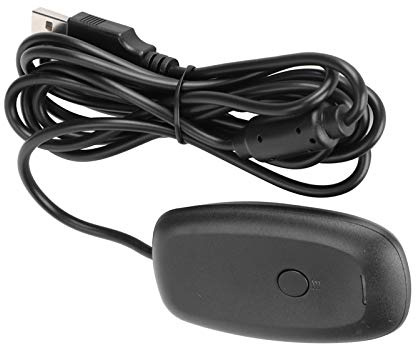 TIKATARER PC-Empfänger, Bluetooth, Kabelloser USB-Gaming-Empfänger-Adapter für X Box 360 mit CD-Funktion für X Box 360 Desktop-PC, Laptop, Gaming-Controller und Headsets, Schwarz