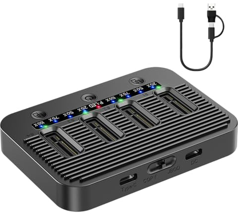 CAZSTYK Multifunctional Hard Drive Dock with 360 Degree Cooling Ensures Stable Cloning Hard Drive Docking Station USB C Enclosure