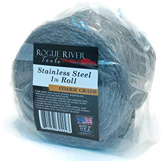 434 Stainless Steel Wool (1lb Roll/Reel) - by Rogue River Tools. COARSE Grade! - Made in USA, Oil Free, Won’t Rust. Choose from All Grades!